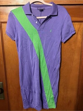 Ralph Lauren collection purple label stripe purple green polo dress